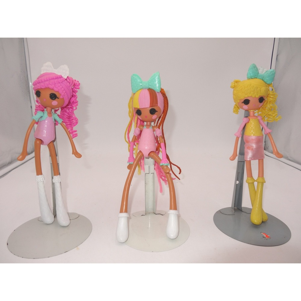 Lalaloopsy Silly Hair Dolls Lot‎ of 3 Pink Yellow Multi Color MGA Entertainment